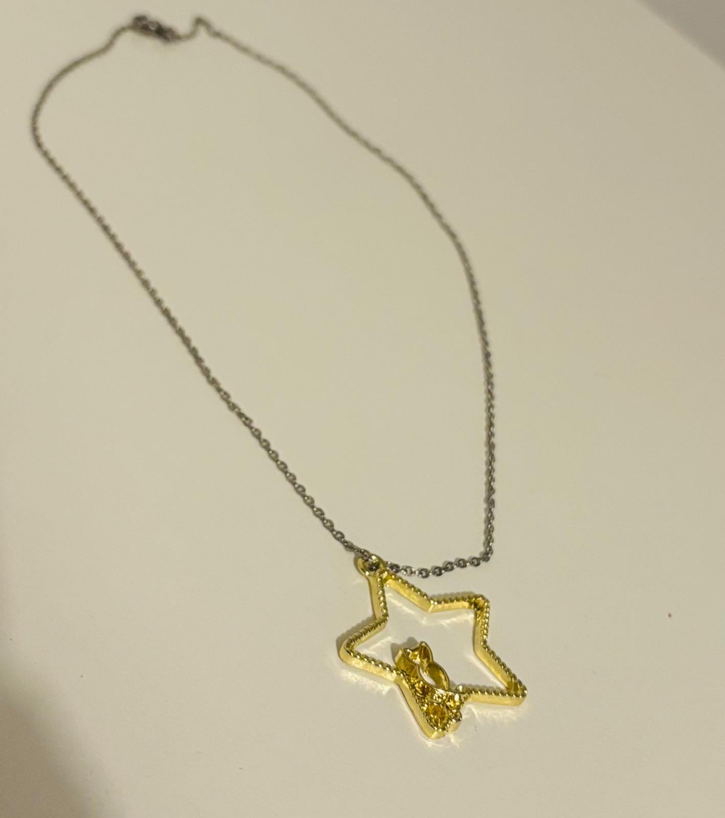 gold cat necklace